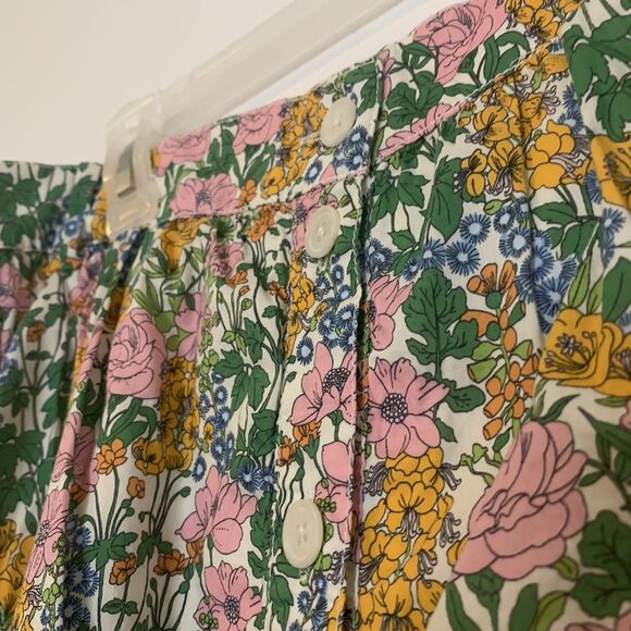 COPY - J Crew Liberty Fabric Midi Skirt Button Up Floral Walk Print Size 14 - Picture 6 of 16